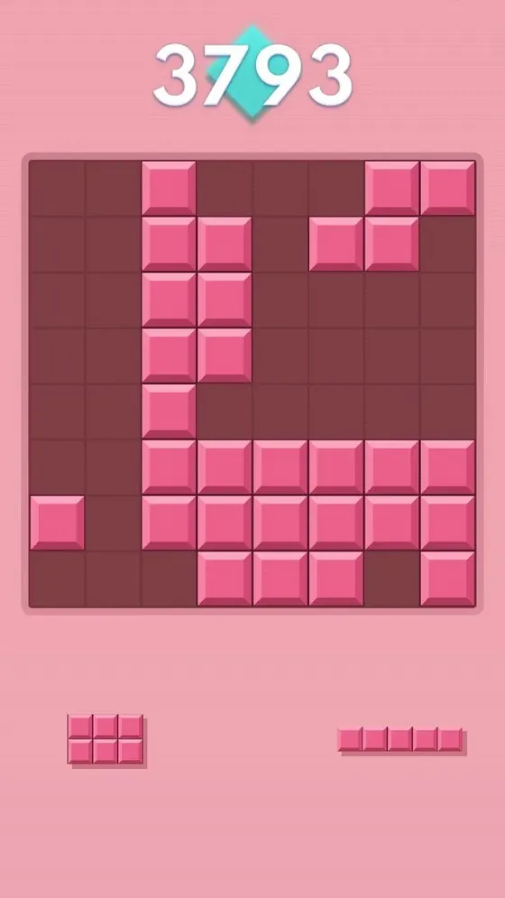 Block Blast Solver example of a hard-level board with very little spare space