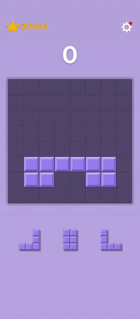 Block Blast board showing a placement that sets up a multi-line clear